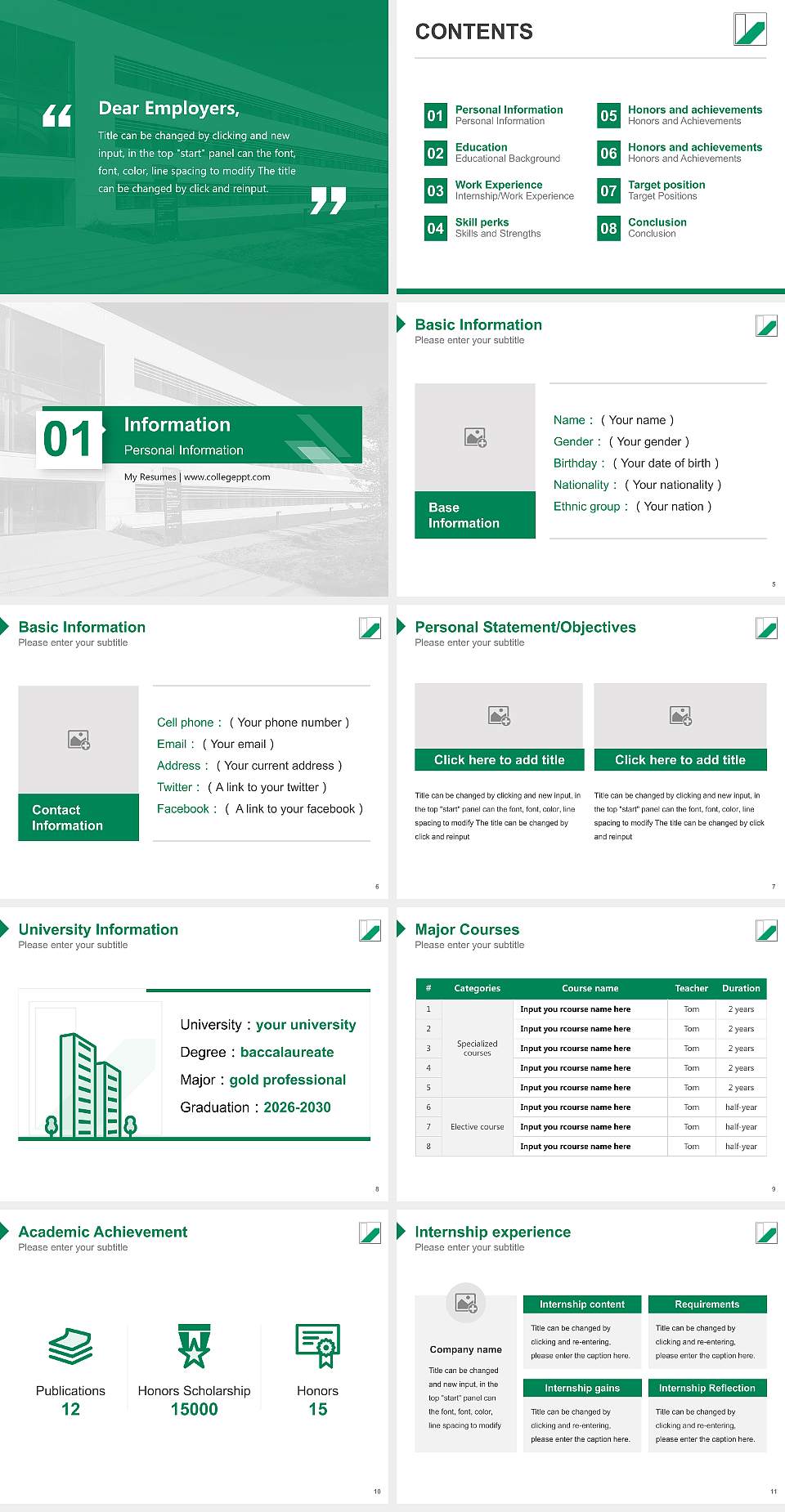 University of Bayreuth Resume PPT Template4:3 ratio PPT effect preview image2