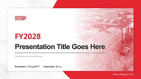 Stuttgart University of Applied Sciences Academic Presentation/Research Findings Report PPT Template