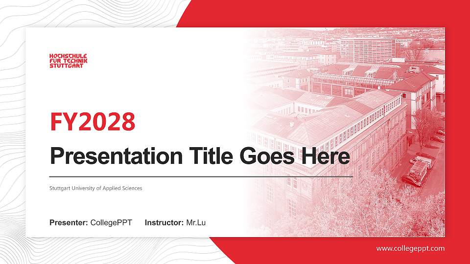 Stuttgart University of Applied Sciences Academic Presentation/Research Findings Report PPT Template16:9 ratio PPT effect preview image