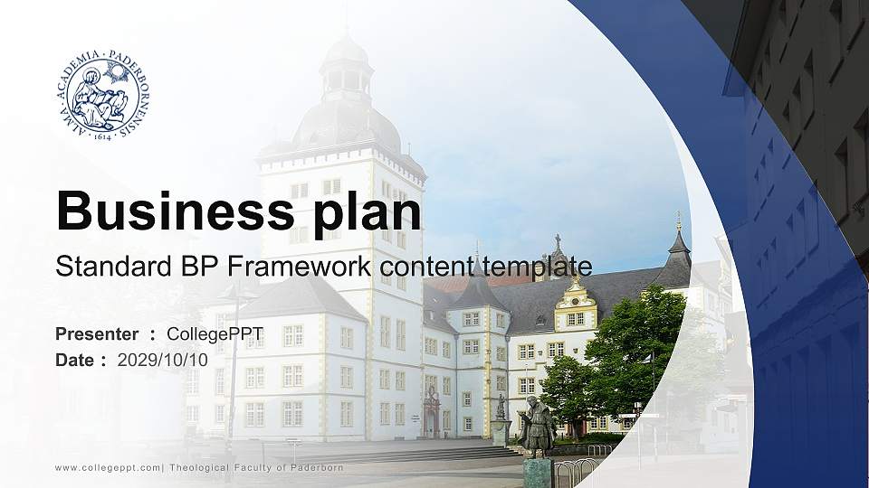 Theological Faculty of Paderborn Competition/Entrepreneurship Contest PPT Template16:9 ratio PPT effect preview image