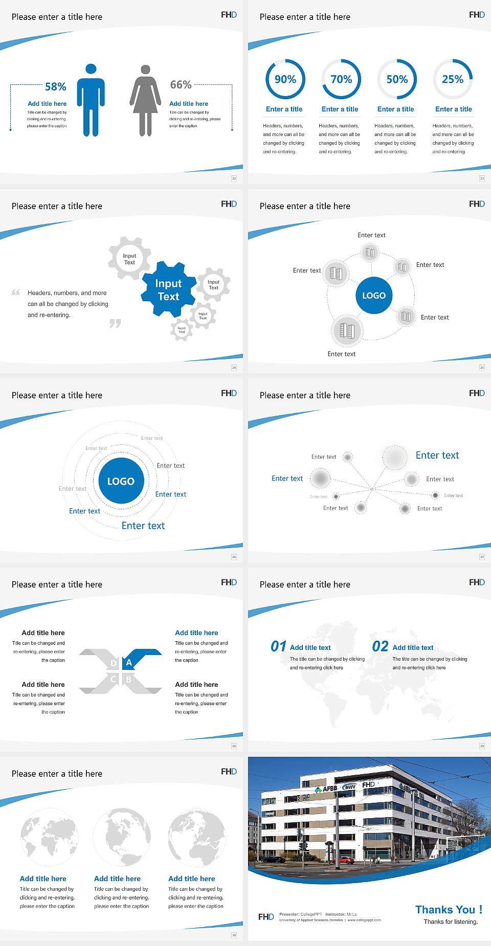 University of Applied Sciences Dresden Course/Courseware Creation PPT Template4:3 ratio PPT effect preview image4