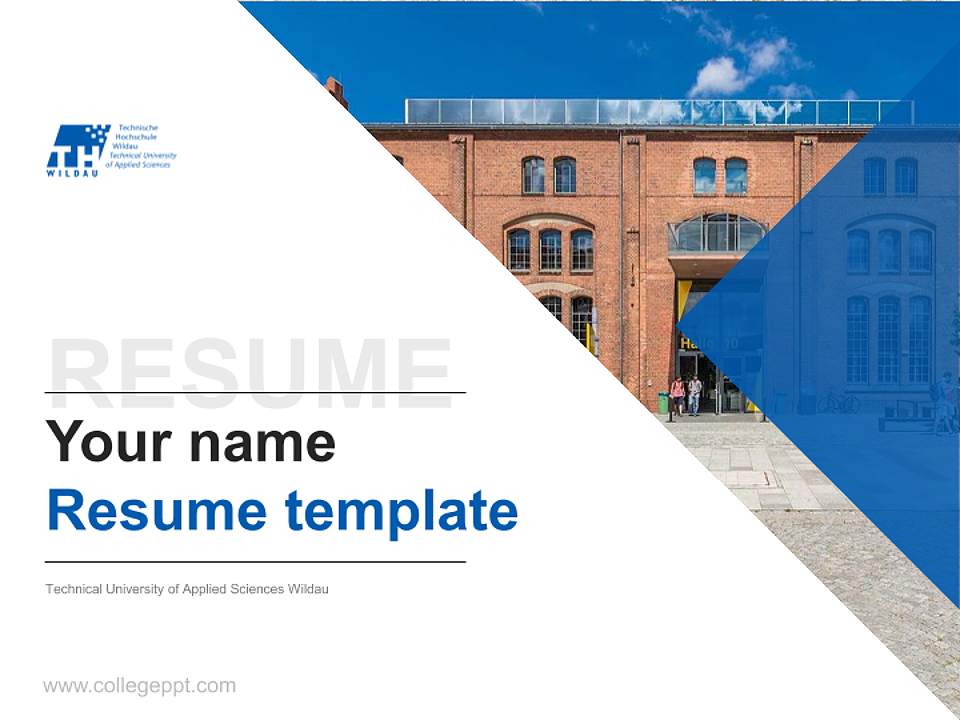 Technical University of Applied Sciences Wildau Resume PPT Template4:3 ratio PPT effect preview image5