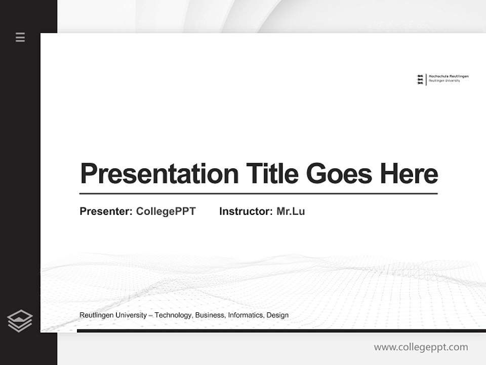 Reutlingen University – Technology, Business, Informatics, Design Thesis Proposal/Graduation Defense PPT Template4:3 ratio PPT effect preview image5