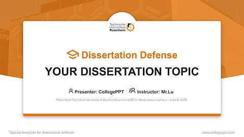 Rosenheim Technical University of Applied Sciences – Burghausen campus Graduation Thesis Defense PPT Template