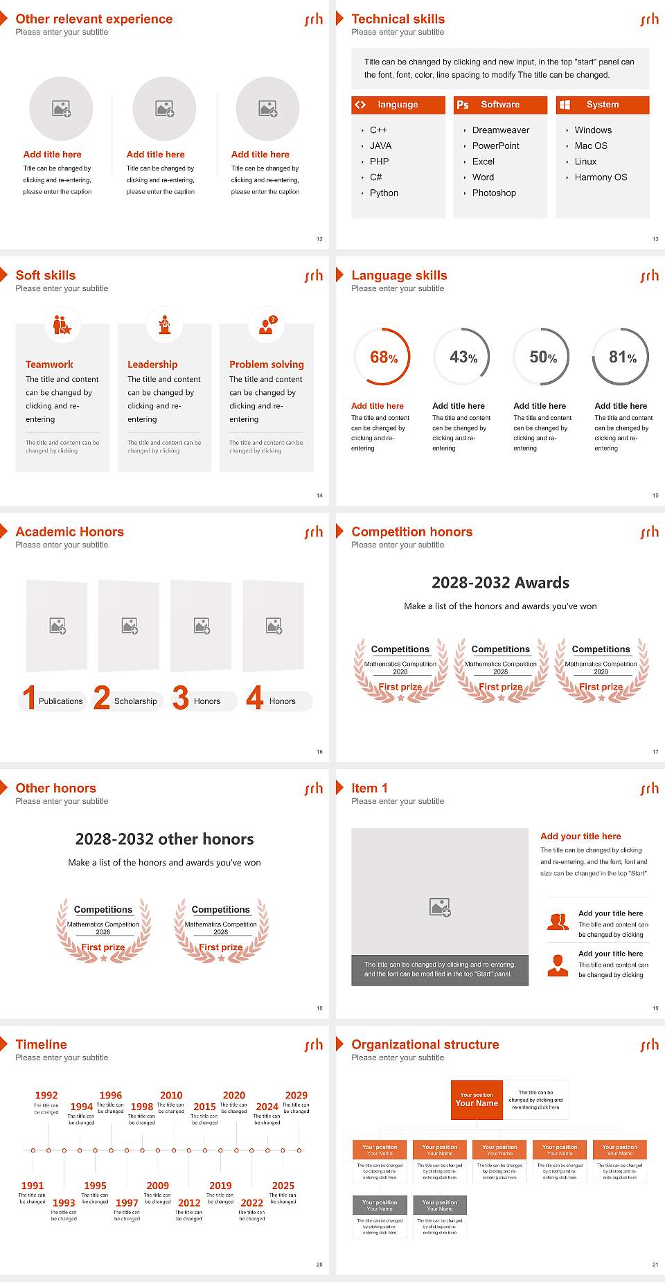 SRH Distance Learning University – The Mobile University Resume PPT Template4:3 ratio PPT effect preview image3