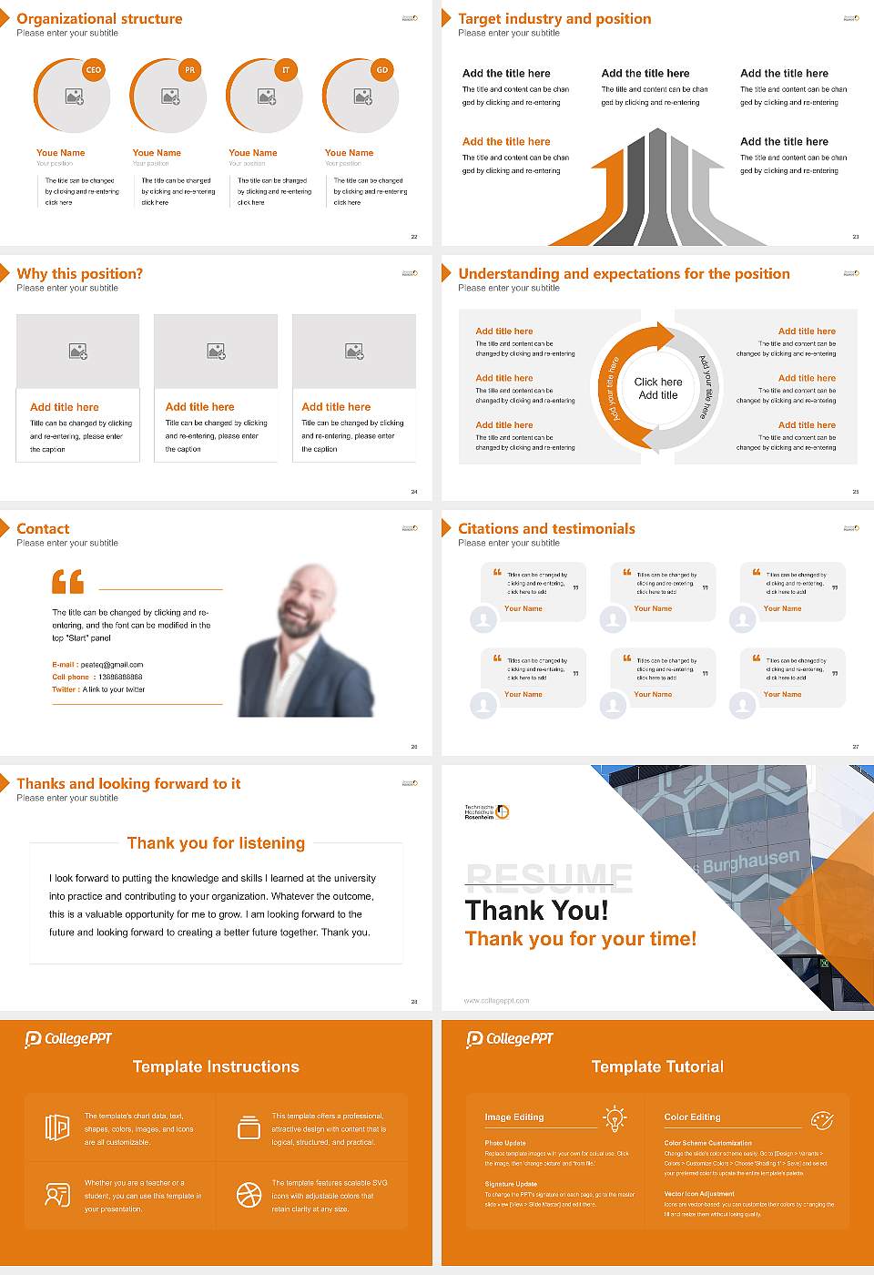 Rosenheim Technical University of Applied Sciences – Burghausen campus Resume PPT Template16:9 ratio PPT effect preview image4