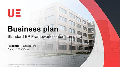University of Europe for Applied Sciences – Potsdam campus Competition/Entrepreneurship Contest PPT Template
