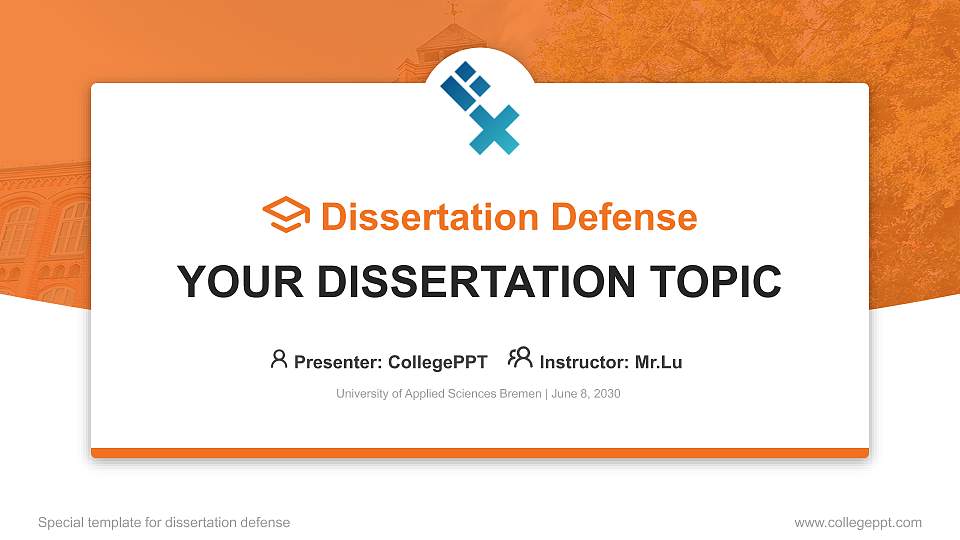 University of Applied Sciences Bremen Graduation Thesis Defense PPT Template16:9 ratio PPT effect preview image