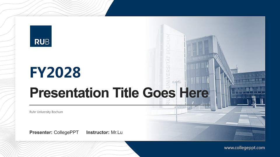 Ruhr University Bochum Academic Presentation/Research Findings Report PPT Template16:9 ratio PPT effect preview image