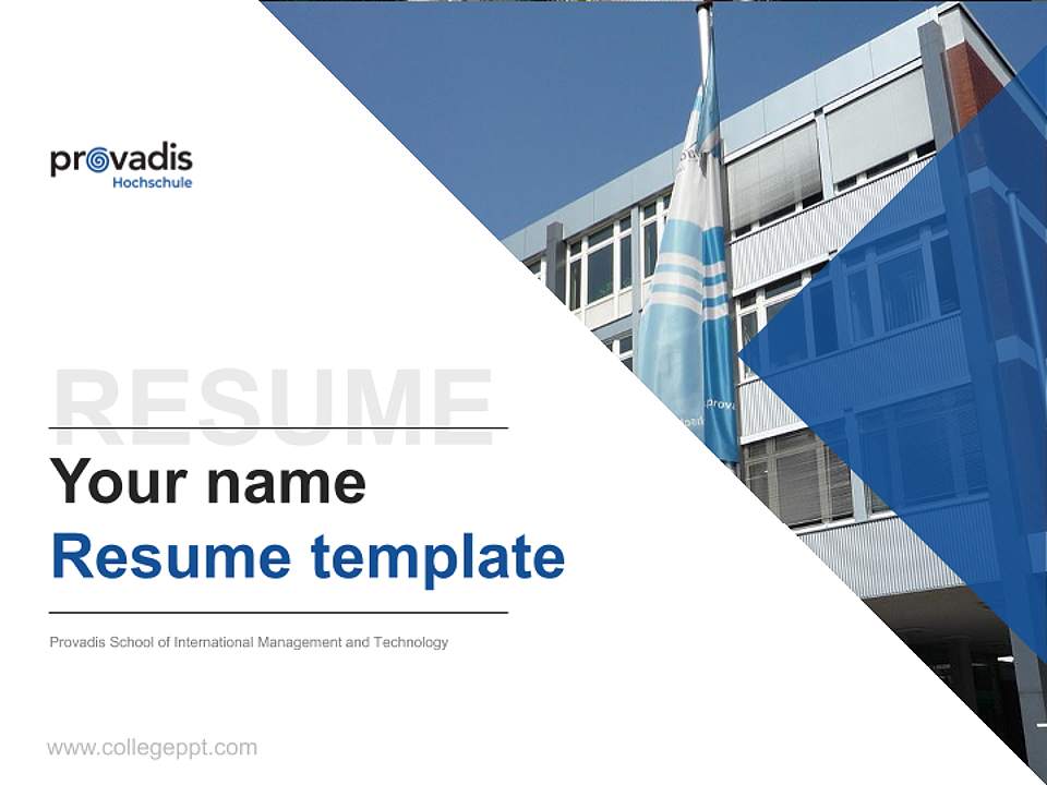 Provadis School of International Management and Technology Resume PPT Template4:3 ratio PPT effect preview image5
