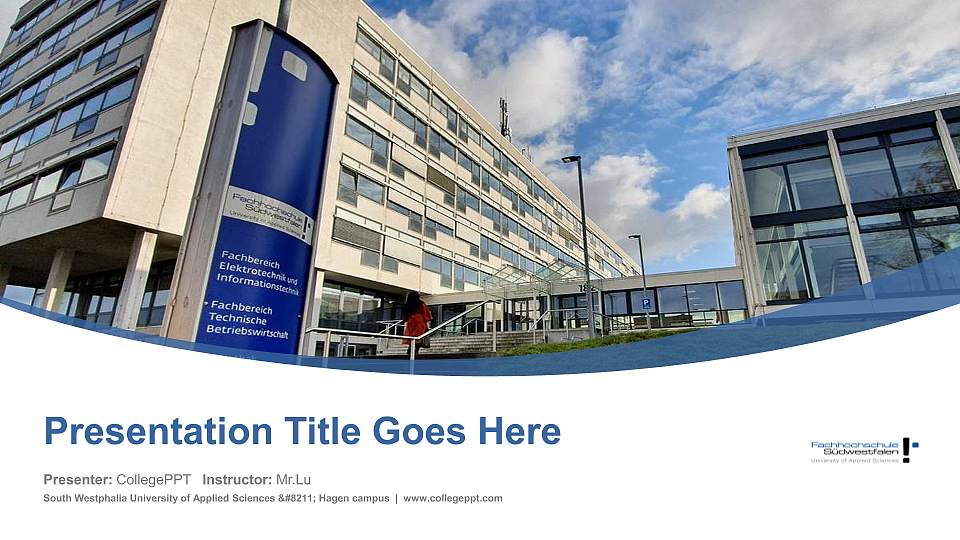 South Westphalia University of Applied Sciences – Hagen campus Course/Courseware Creation PPT Template16:9 ratio PPT effect preview image