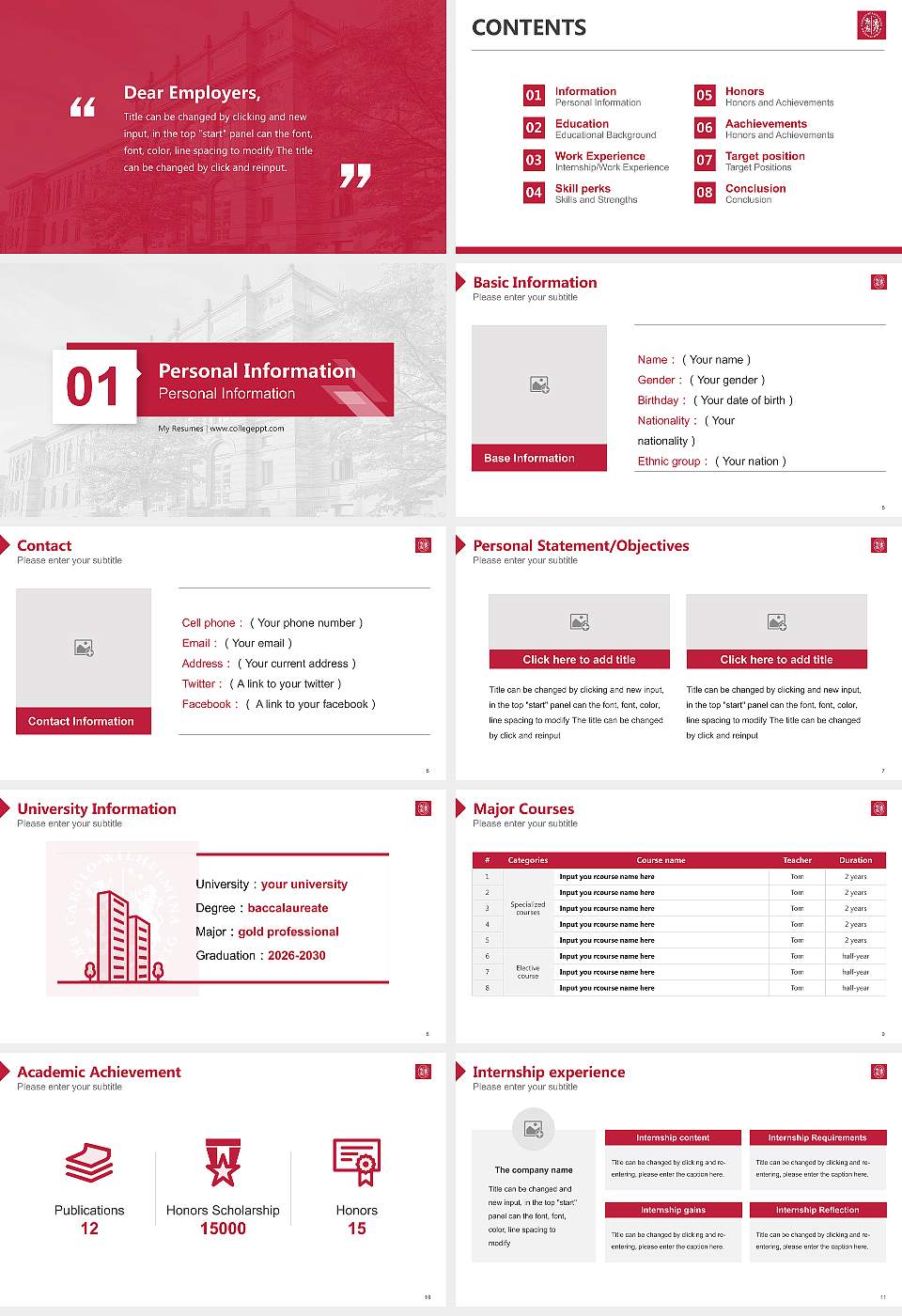 Technical University of Braunschweig Resume PPT Template16:9 ratio PPT effect preview image2