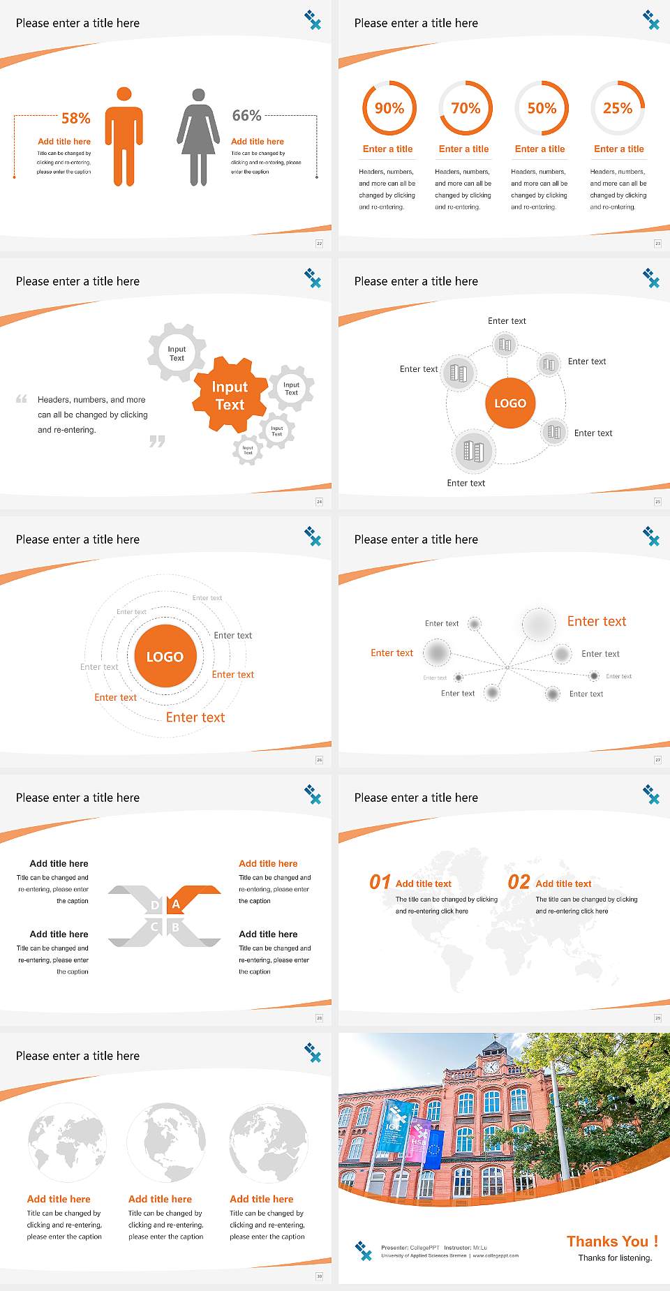 University of Applied Sciences Bremen Course/Courseware Creation PPT Template4:3 ratio PPT effect preview image4