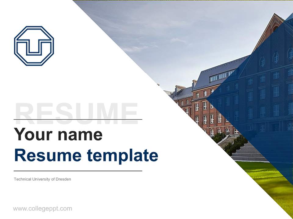 Technical University of Dresden Resume PPT Template4:3 ratio PPT effect preview image5