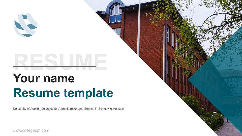 University of Applied Sciences for Administration and Service in Schleswig-Holstein Resume PPT Template16:9 ratio PPT effect preview image
