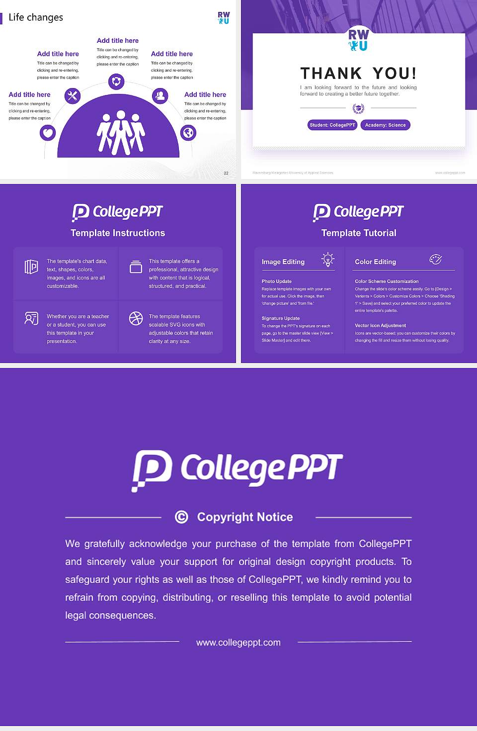 Ravensburg-Weingarten University of Applied Sciences National Scholarship Defense PPT Template4:3 ratio PPT effect preview image4