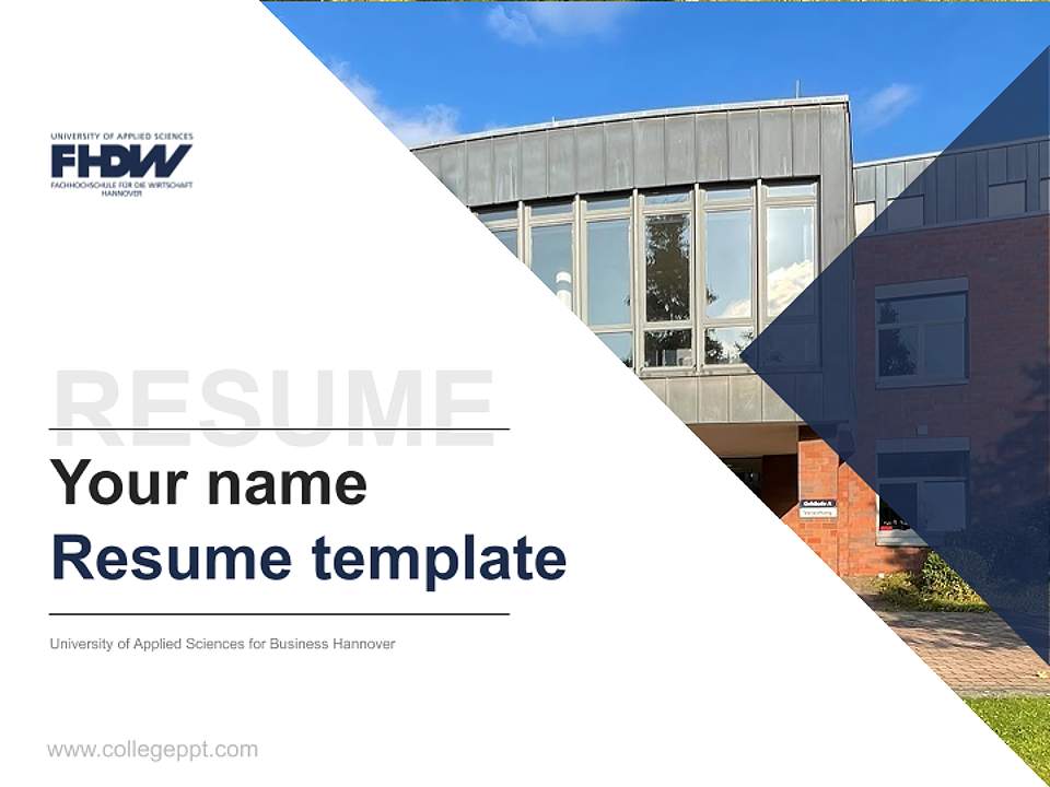 University of Applied Sciences for Business Hannover Resume PPT Template4:3 ratio PPT effect preview image5