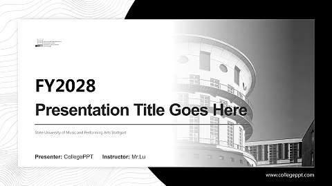 State University of Music and Performing Arts Stuttgart Academic Presentation/Research Findings Report PPT Template