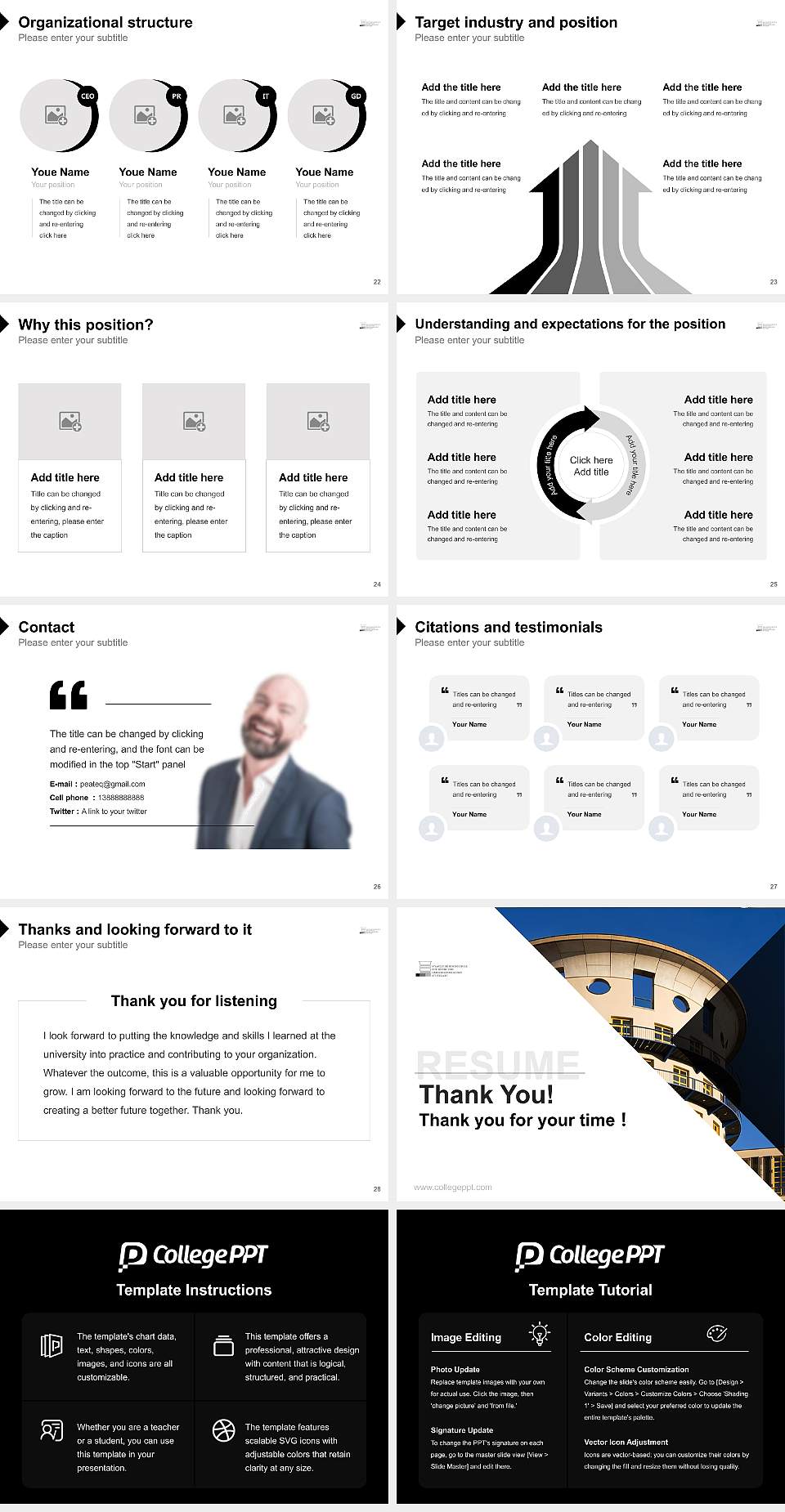 State University of Music and Performing Arts Stuttgart Resume PPT Template4:3 ratio PPT effect preview image4