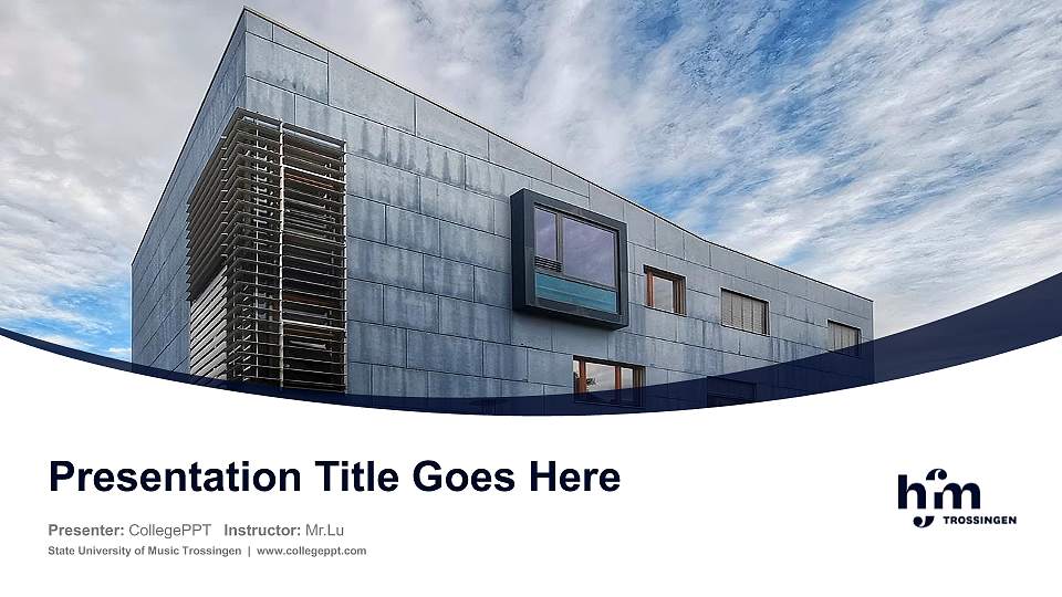 State University of Music Trossingen Course/Courseware Creation PPT Template16:9 ratio PPT effect preview image