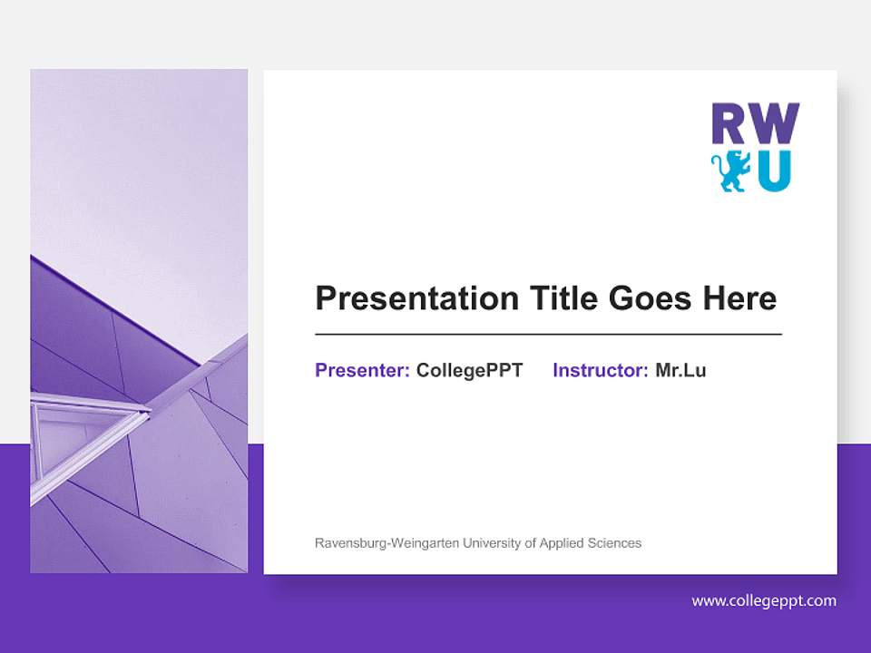 Ravensburg-Weingarten University of Applied Sciences General PPT Template4:3 ratio PPT effect preview image6