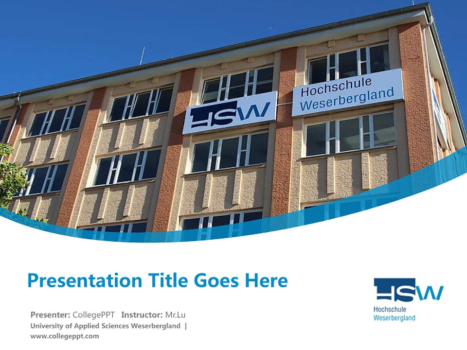 University of Applied Sciences Weserbergland Course/Courseware Creation PPT Template4:3 ratio PPT effect preview image5