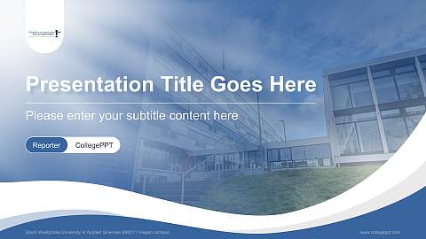 South Westphalia University of Applied Sciences – Hagen campus Lecture Sharing and Networking Event PPT Template