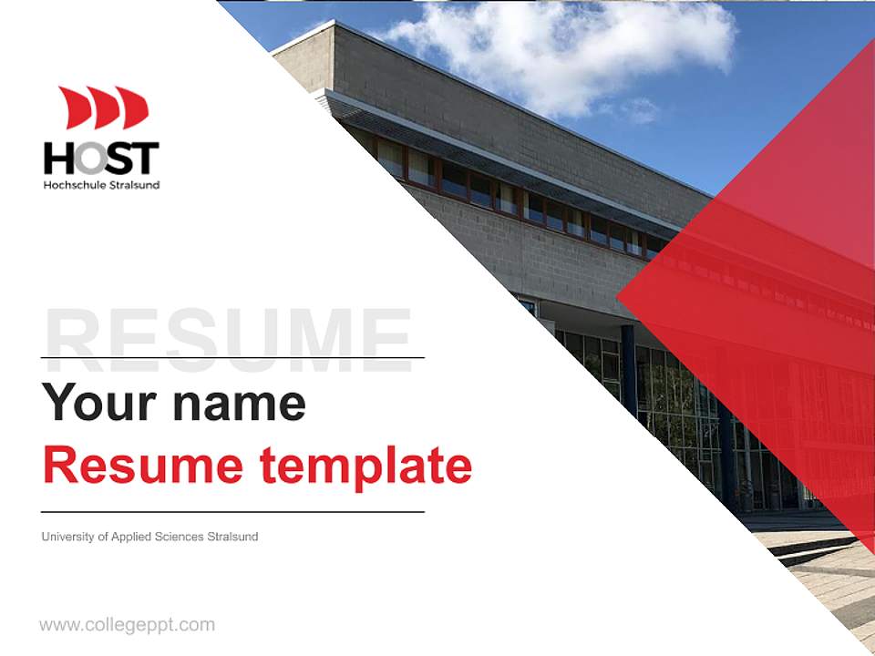 University of Applied Sciences Stralsund Resume PPT Template4:3 ratio PPT effect preview image5