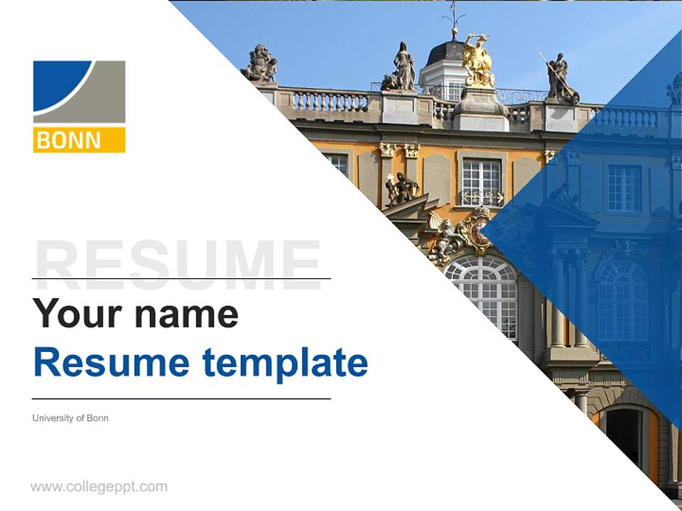 University of Bonn Resume PPT Template4:3 ratio PPT effect preview image5