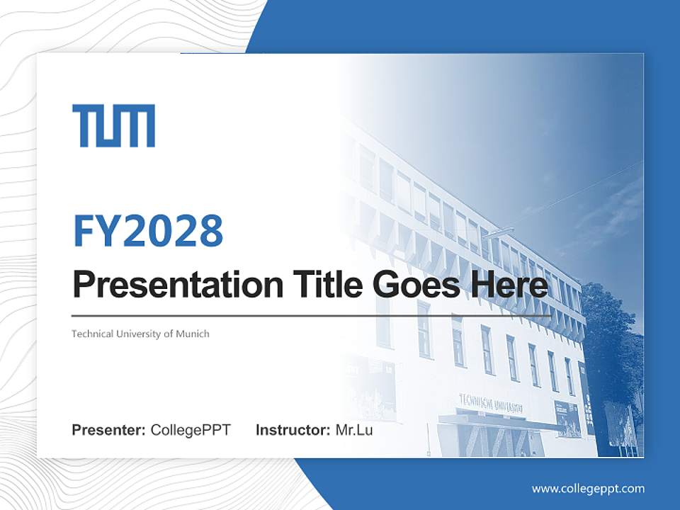Technical University of Munich Academic Presentation/Research Findings Report PPT Template4:3 ratio PPT effect preview image5