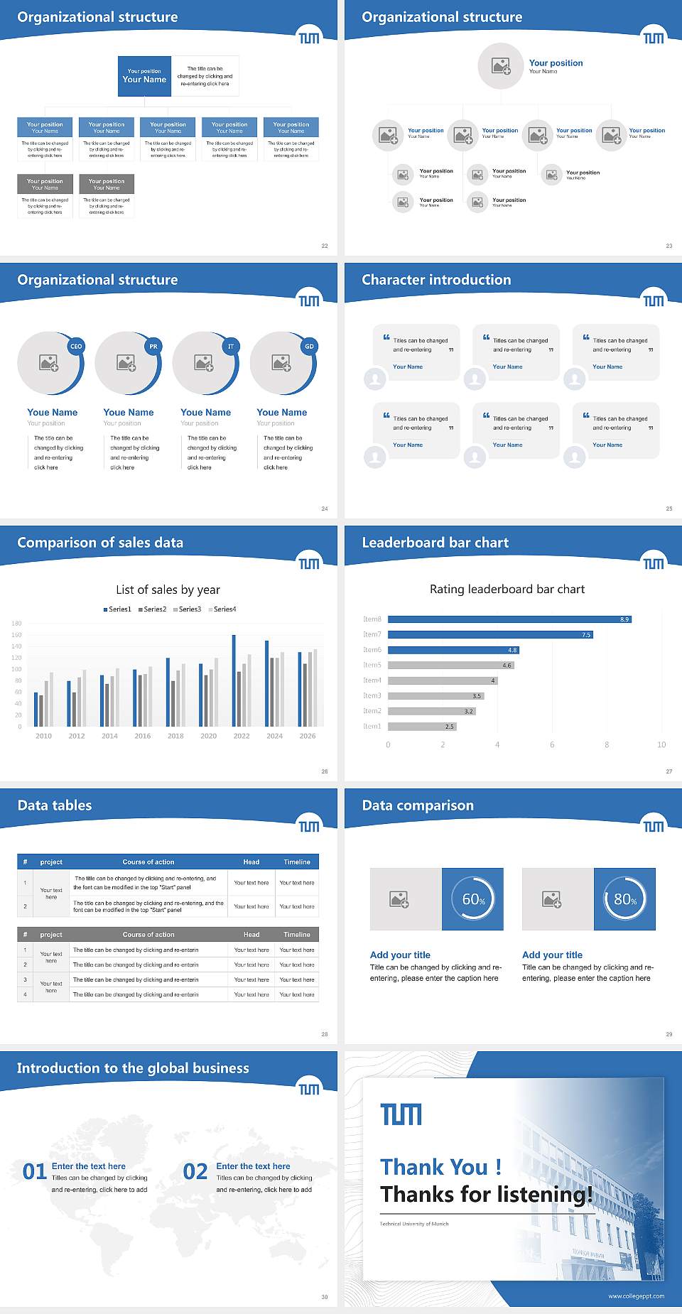 Technical University of Munich Academic Presentation/Research Findings Report PPT Template4:3 ratio PPT effect preview image4
