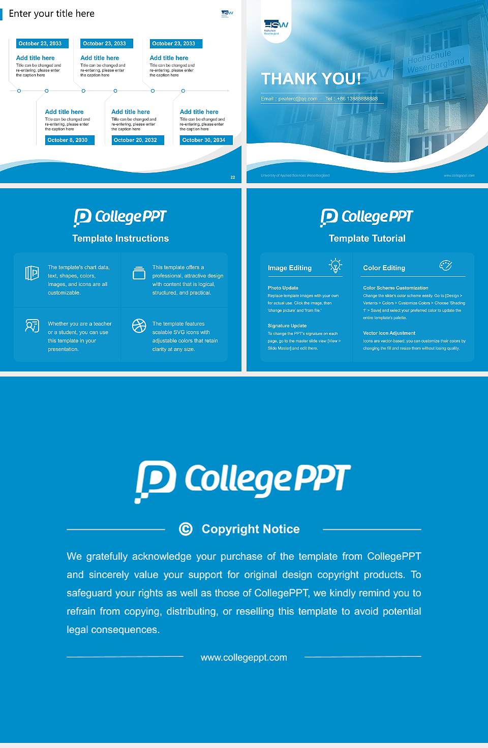 University of Applied Sciences Weserbergland Lecture Sharing and Networking Event PPT Template4:3 ratio PPT effect preview image4
