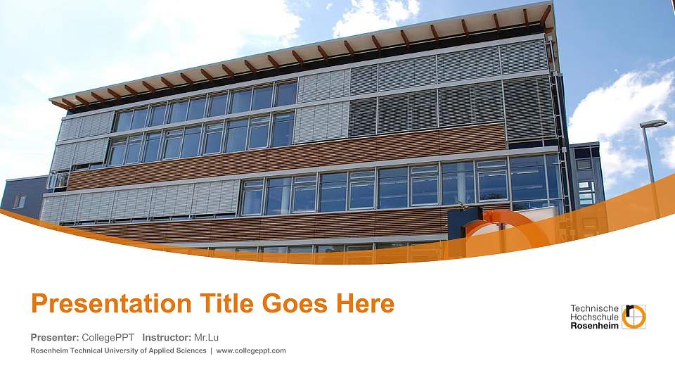 Rosenheim Technical University of Applied Sciences Course/Courseware Creation PPT Template16:9 ratio PPT effect preview image