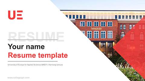University of Europe for Applied Sciences – Hamburg campus Resume PPT Template