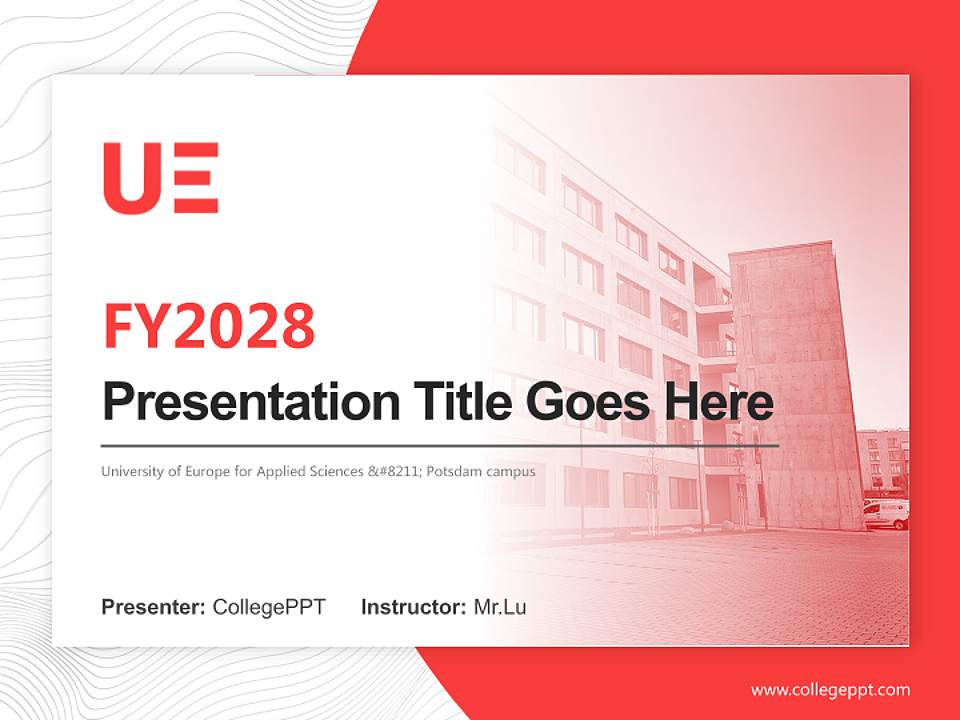 University of Europe for Applied Sciences – Potsdam campus Academic Presentation/Research Findings Report PPT Template4:3 ratio PPT effect preview image5