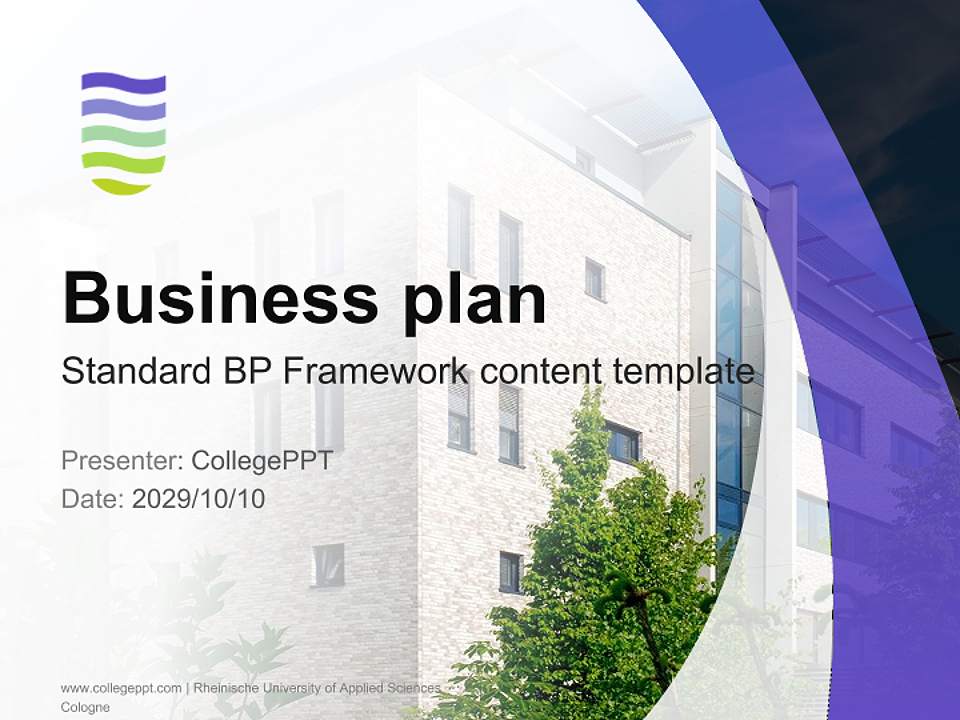 Rheinische University of Applied Sciences Cologne Competition/Entrepreneurship Contest PPT Template4:3 ratio PPT effect preview image9