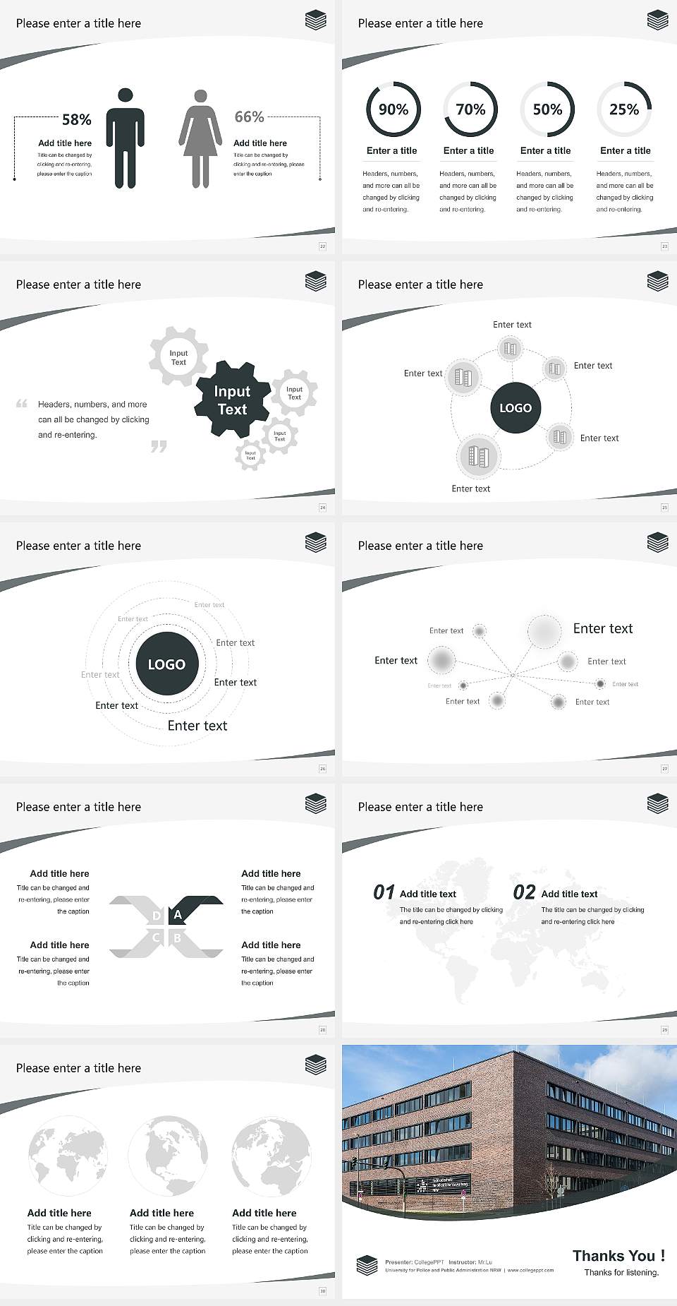 University for Police and Public Administration NRW Course/Courseware Creation PPT Template4:3 ratio PPT effect preview image4