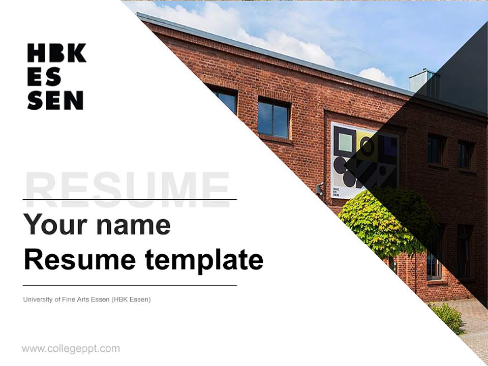 University of Fine Arts Essen (HBK Essen) Resume PPT Template4:3 ratio PPT effect preview image5