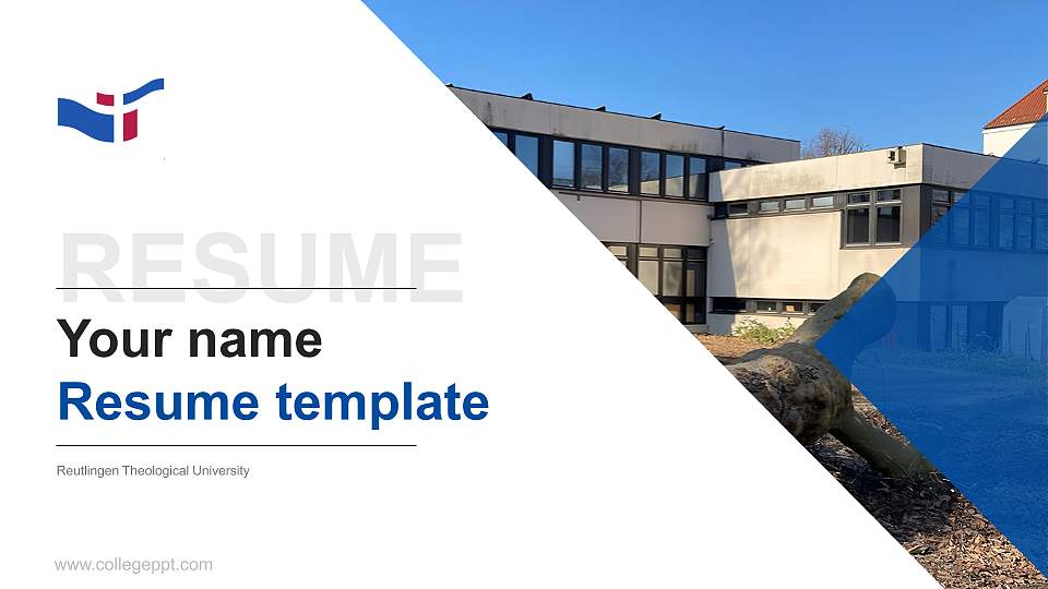Reutlingen Theological University Resume PPT Template16:9 ratio PPT effect preview image
