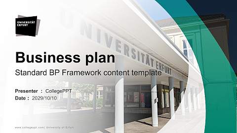 University of Erfurt Competition/Entrepreneurship Contest PPT Template
