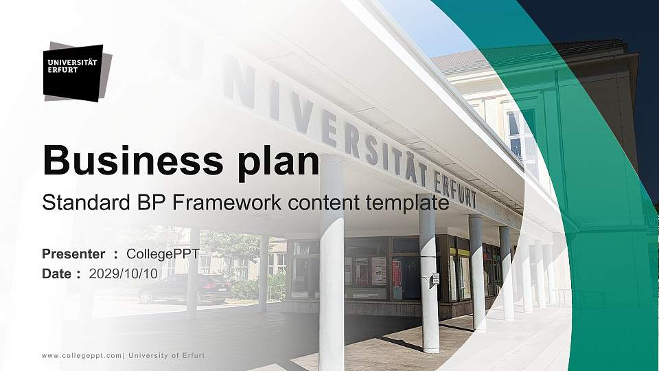 University of Erfurt Competition/Entrepreneurship Contest PPT Template16:9 ratio PPT effect preview image