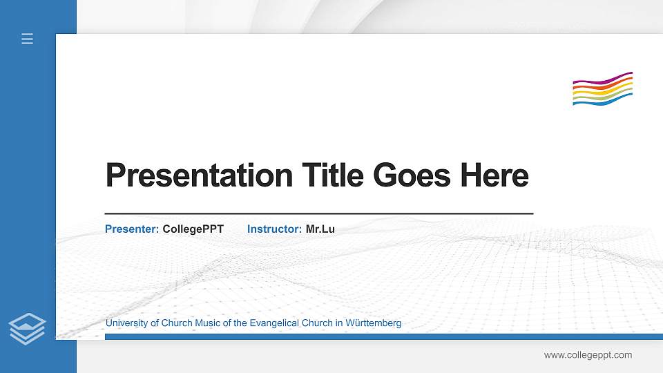University of Church Music of the Evangelical Church in Württemberg Thesis Proposal/Graduation Defense PPT Template16:9 ratio PPT effect preview image