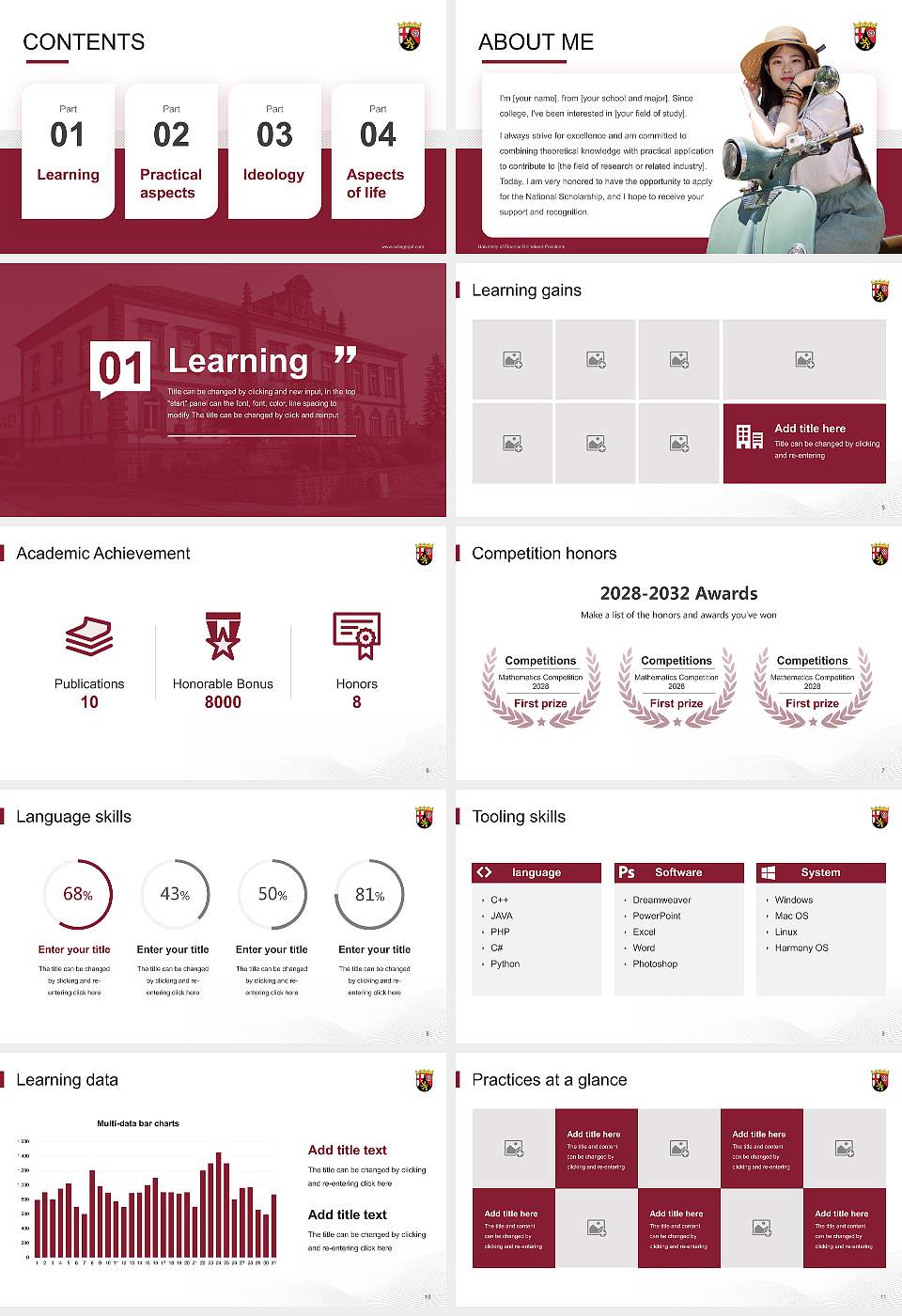 University of Finance Rhineland-Palatinate National Scholarship Defense PPT Template16:9 ratio PPT effect preview image2