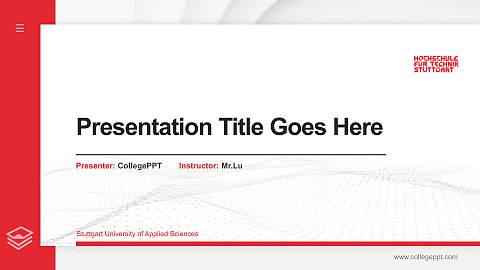 Stuttgart University of Applied Sciences Thesis Proposal/Graduation Defense PPT Template