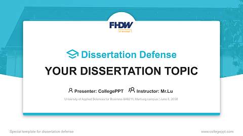 University of Applied Sciences for Business – Marburg campus Graduation Thesis Defense PPT Template