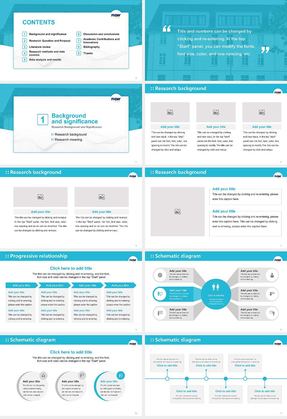 University of Applied Sciences for Business – Marburg campus Graduation Thesis Defense PPT Template16:9 ratio PPT effect preview image2
