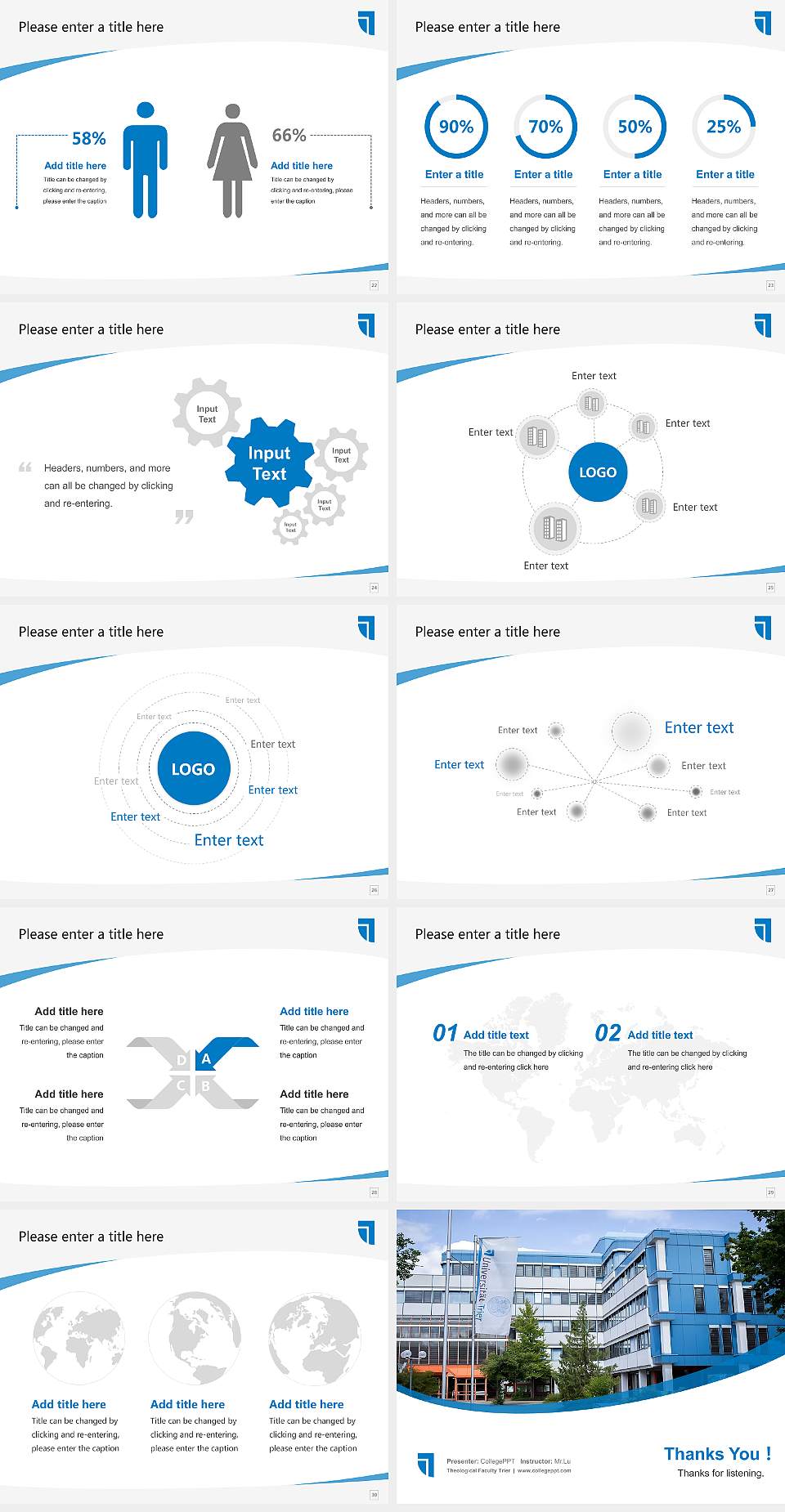 Theological Faculty Trier Course/Courseware Creation PPT Template4:3 ratio PPT effect preview image4