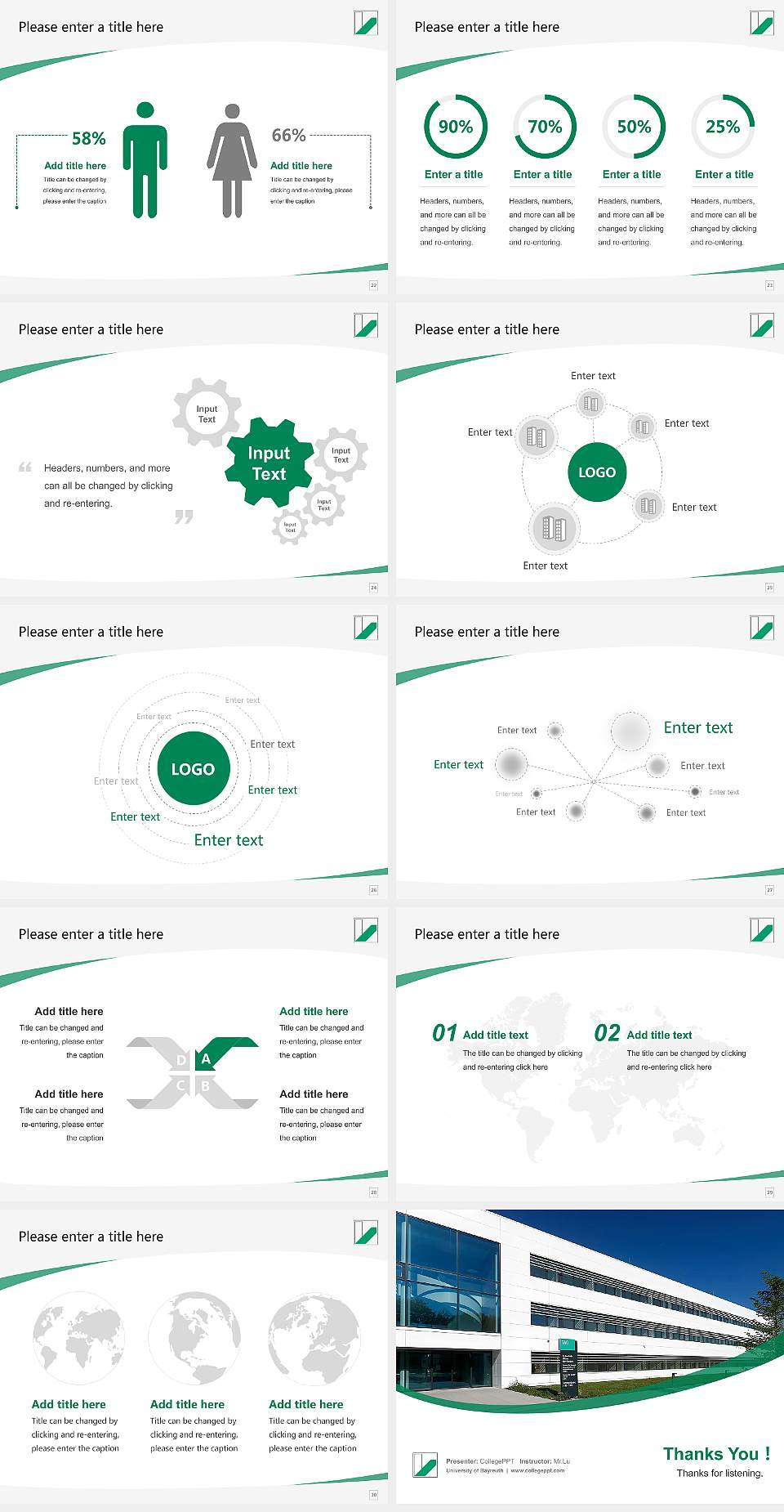 University of Bayreuth Course/Courseware Creation PPT Template4:3 ratio PPT effect preview image4