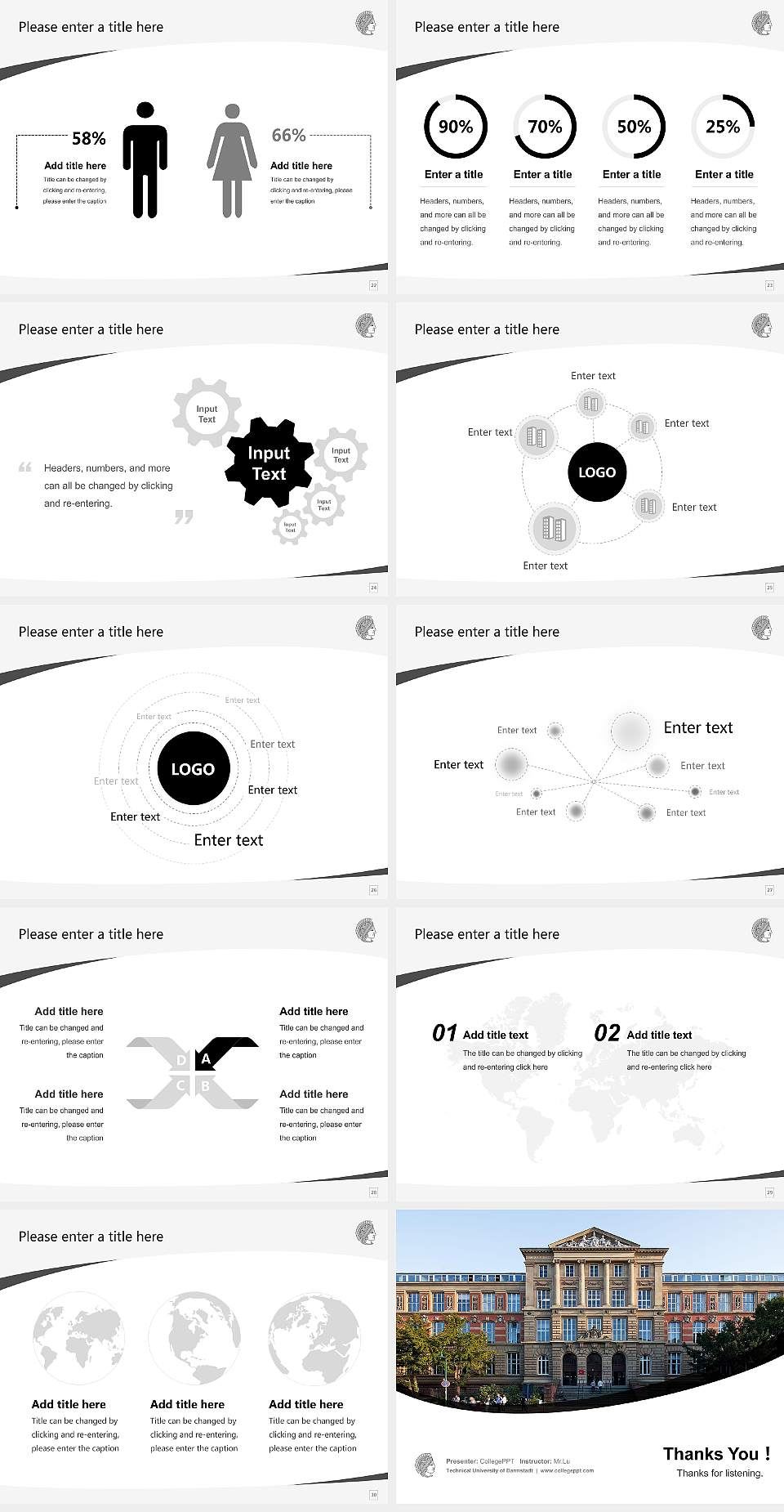 Technical University of Darmstadt Course/Courseware Creation PPT Template4:3 ratio PPT effect preview image4