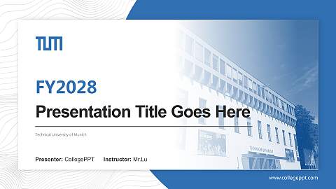 Technical University of Munich Academic Presentation/Research Findings Report PPT Template
